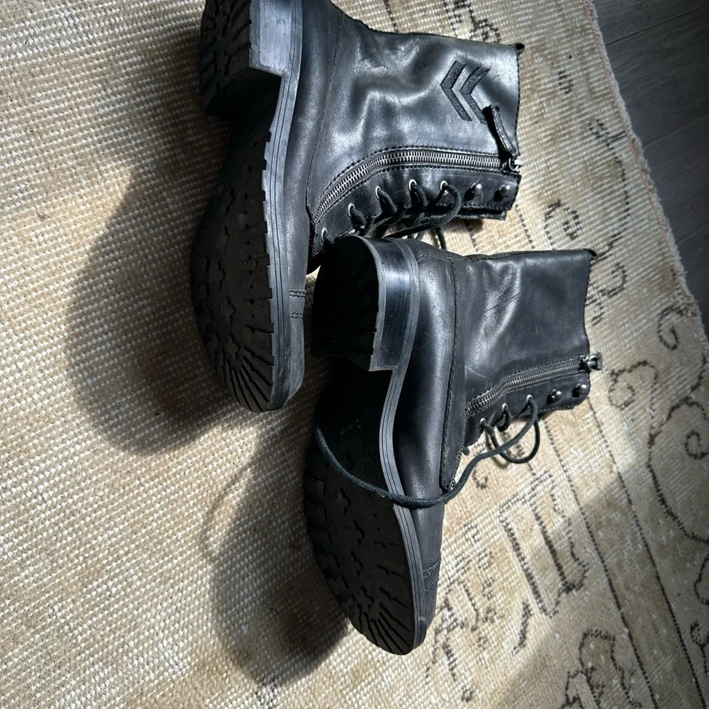 Guess Black Ankle Boots with Lace-Up Design- 8 - Picture 2 of 3